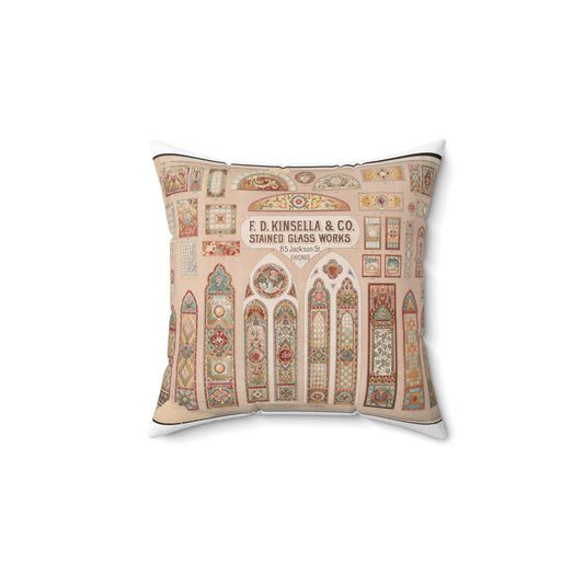 F.D. Kinsella & Co., stained glass works Decorative Accent Square Pillow