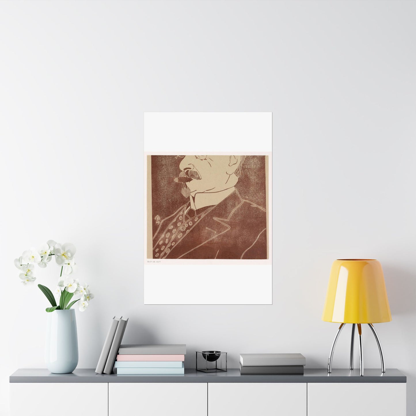 Samuel Jessurun de Mesquita - Portret van een onbekende man met sigaar High Quality Matte Wall Art Poster for Home, Office, Classroom