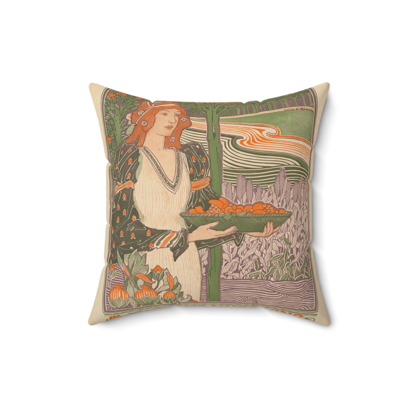 Louis Rhead - Harper's Bazar: Thanksgiving Decorative Accent Square Pillow