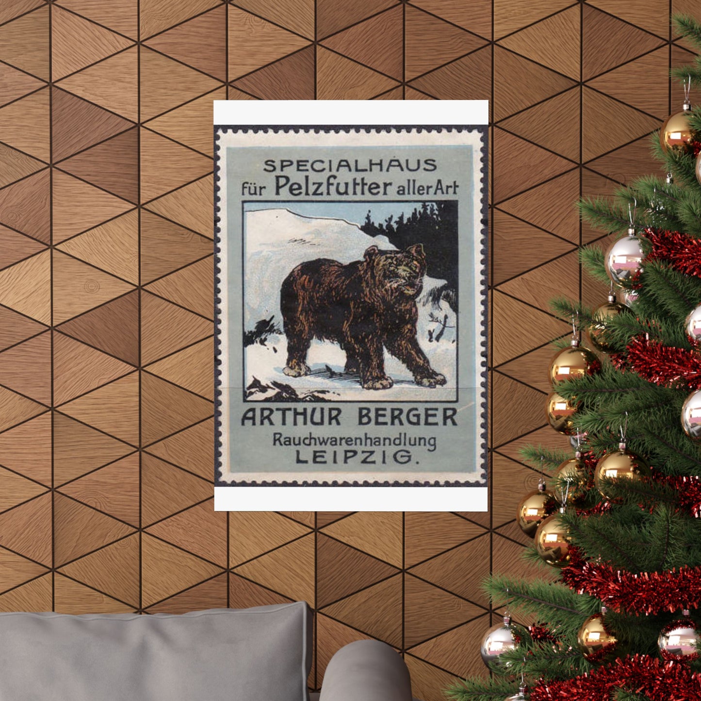 Arthur Berger, fur trader in Leipzig, c. 1910, brand advertisings (03) High Quality Matte Wall Art Poster for Home, Office, Classroom