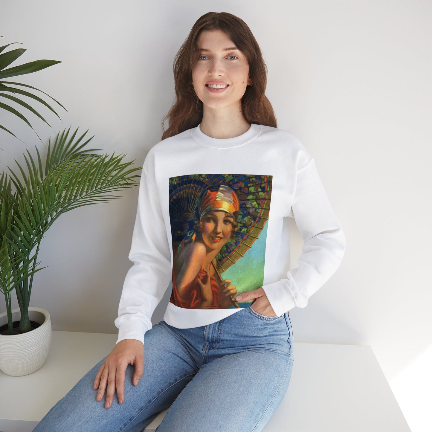 Miss Universe by Edward Mason Eggleston, 1933 White Heavy Blend Adult Crew Neck SweatShirt