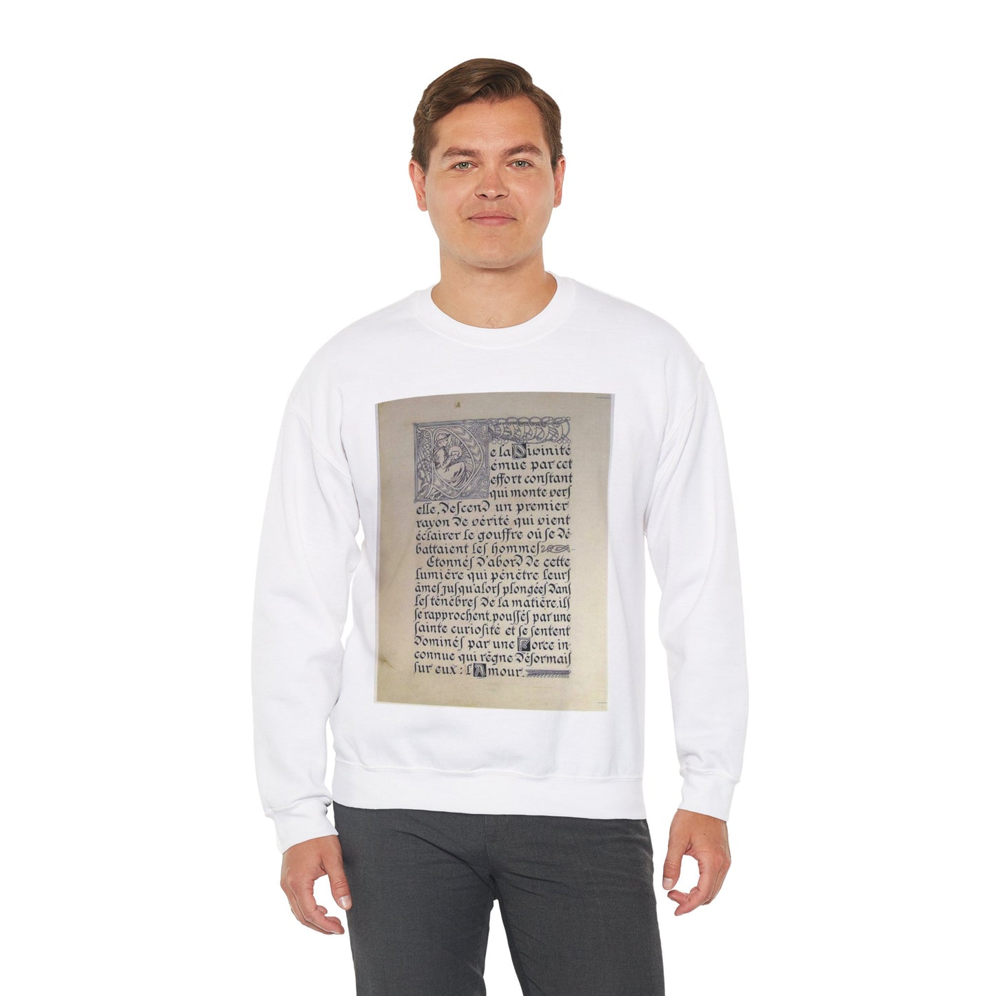 Lepater10 - Alfons Mucha - Public domain dedication image White Heavy Blend Adult Crew Neck SweatShirt