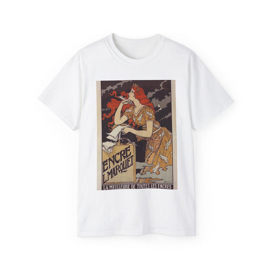 Affiche pour l' "Encre Marquet". White T-Shirt Gildan 2000 Cotton Unisex