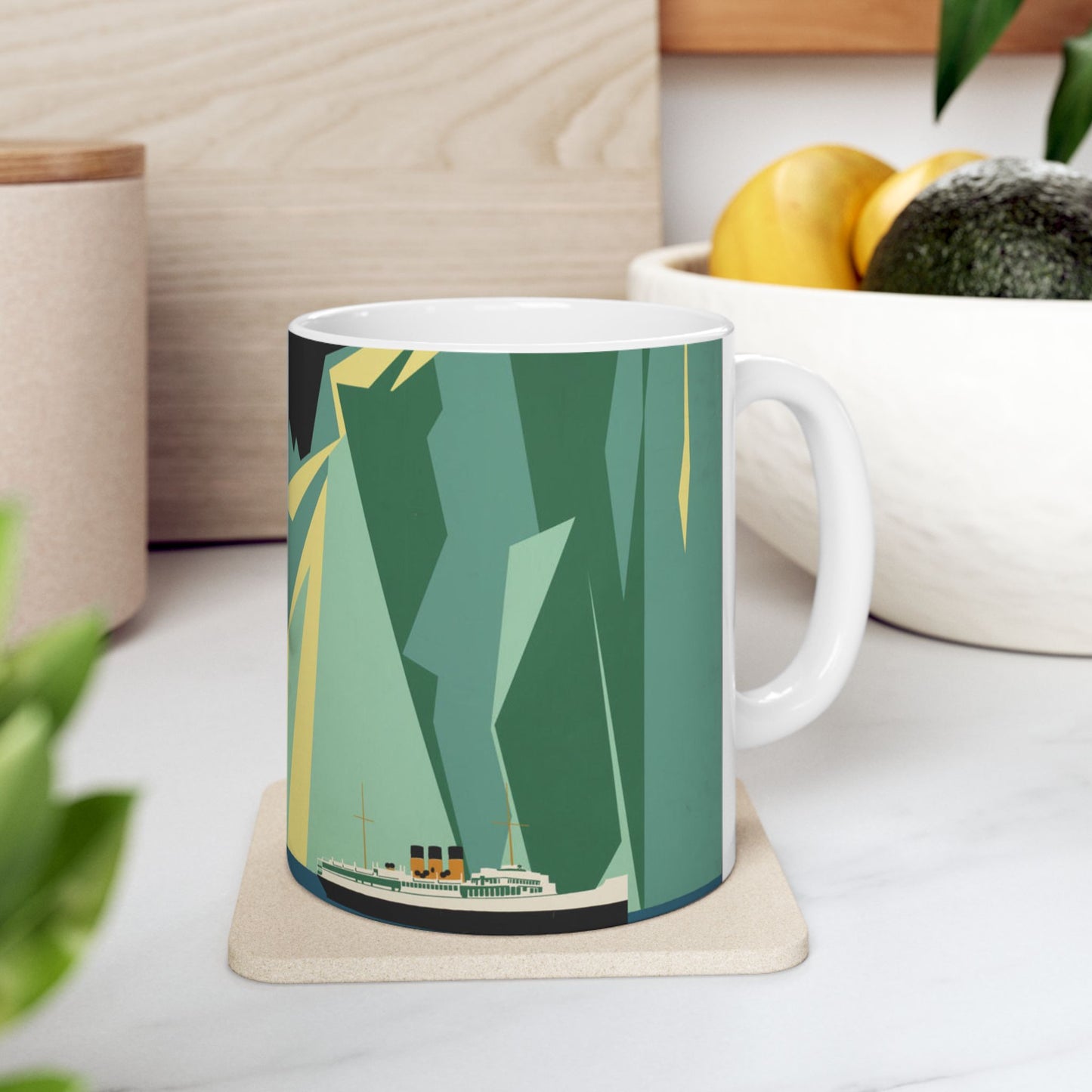 Alaska. Vintage Travel Poster., Art Deco Poster Beautiful Novelty Ceramic Coffee Mug 11oz