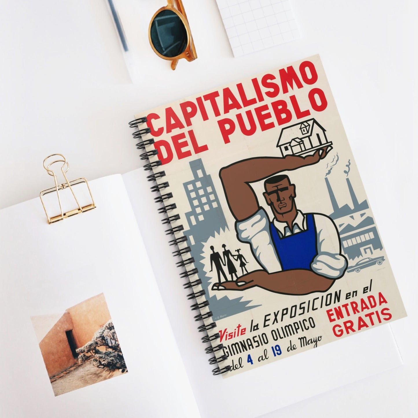 People's Capitalism Poster, United States information service propaganda Spiral Bound Ruled Notebook with Printed Cover