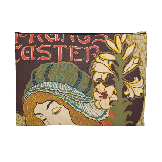 Louis Rhead - Prang's Publications: Easter Large Organizer Pouch with Black Zipper