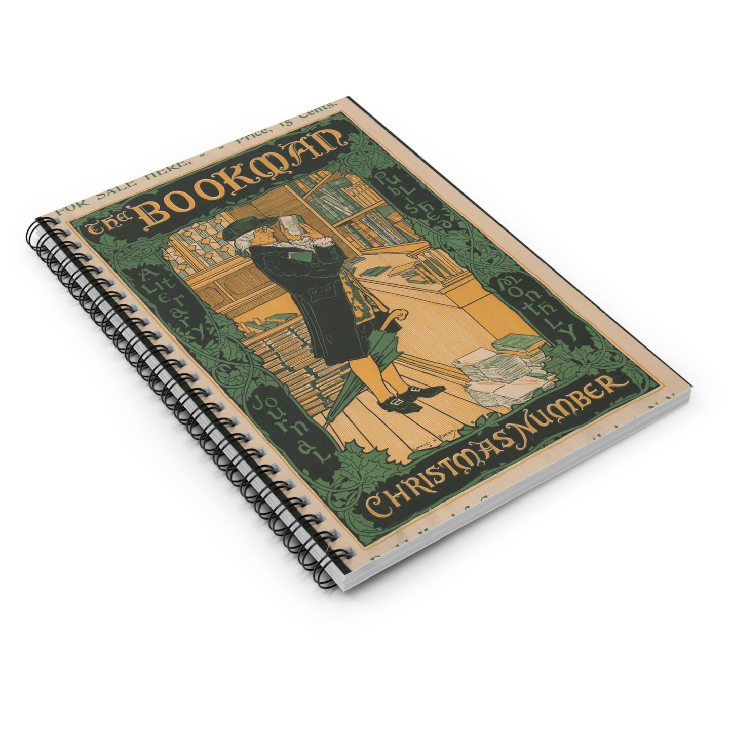 Louis Rhead - The bookman, Christmas number (2015646907) Spiral Bound Ruled Notebook with Printed Cover