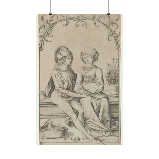 The Lovers, Israhel van Meckenem, Israhel van Meckenem High Quality Matte Wall Art Poster for Home, Office, Classroom