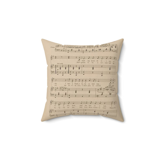 A new gal just in town - Public domain sheet music scan Decorative Accent Square Pillow
