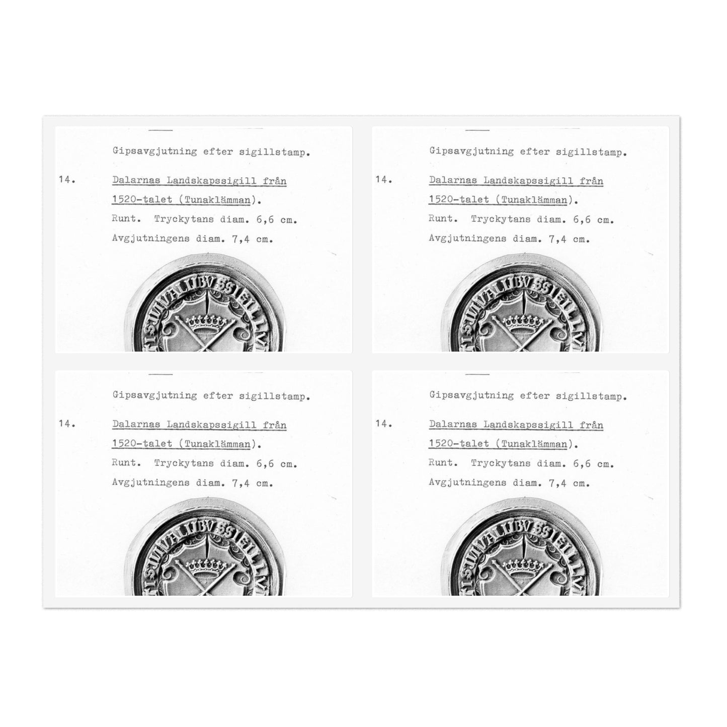 sigill (Dalarnas Landskapssigill från 1520-talet) Laminated UV Protective Vinyl Stickers