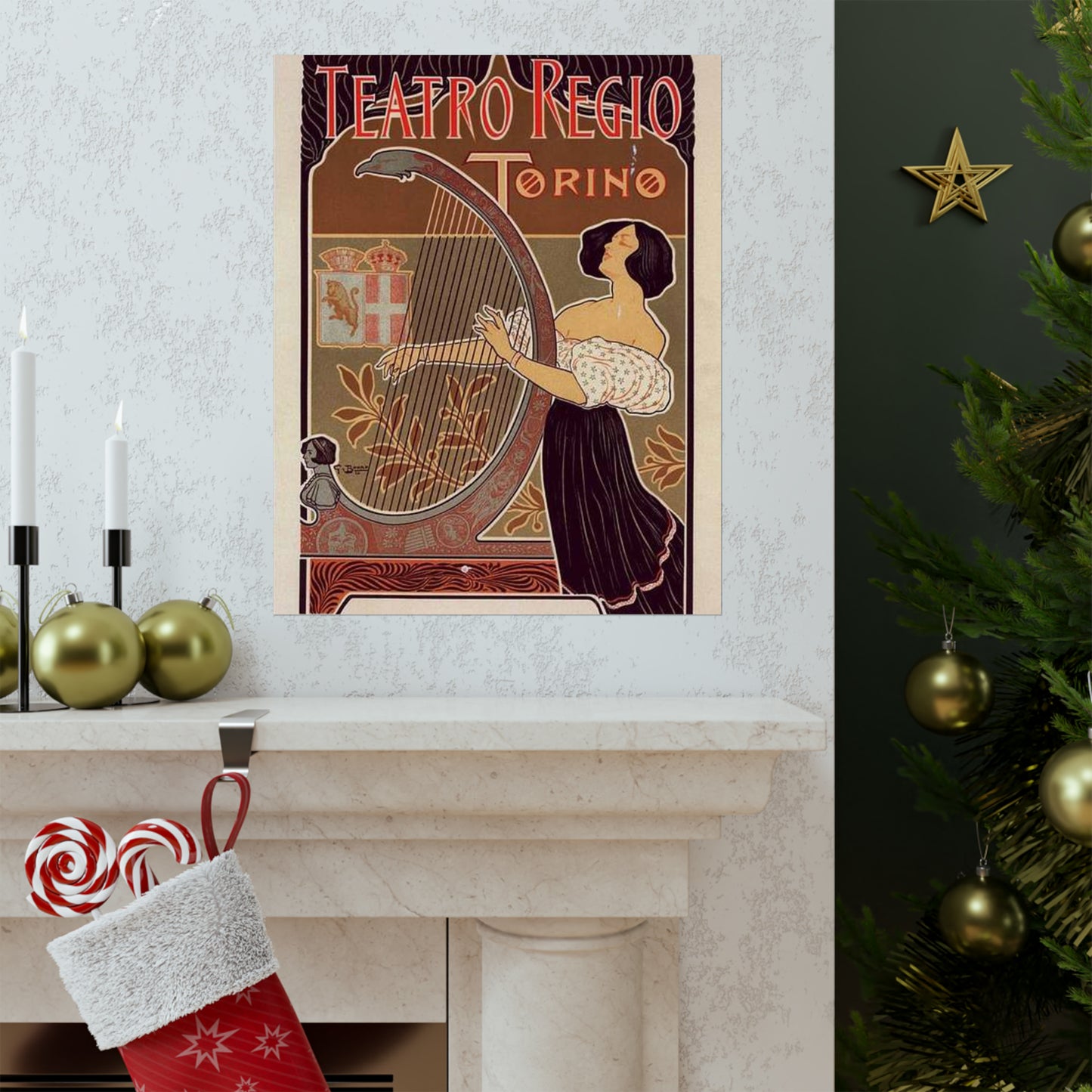 Affiche italienne pour le "Théâtre royal de Turin" High Quality Matte Wall Art Poster for Home, Office, Classroom