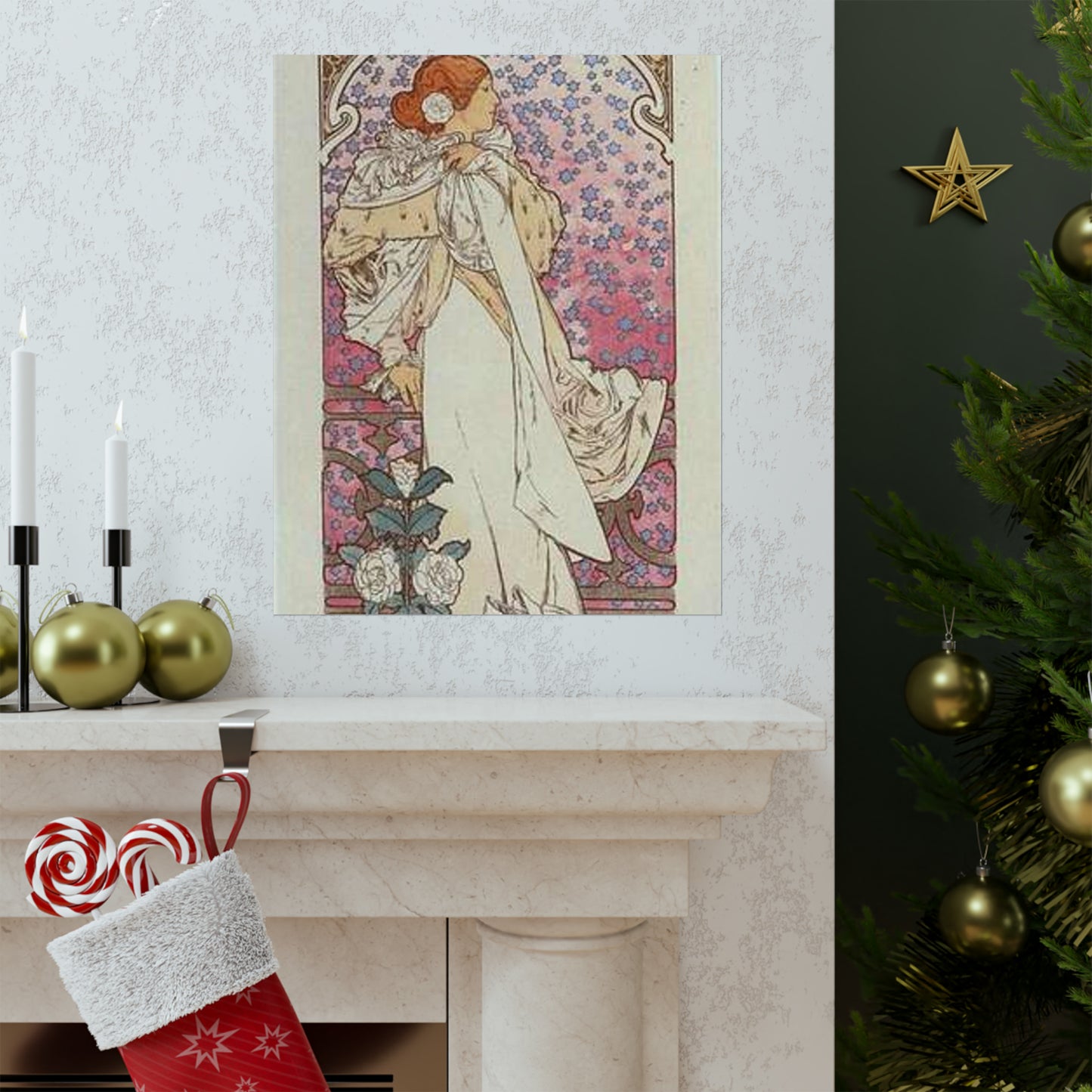 Affiche pour le Théâtre de la Renaissance, "la Dame aux Camélias". High Quality Matte Wall Art Poster for Home, Office, Classroom
