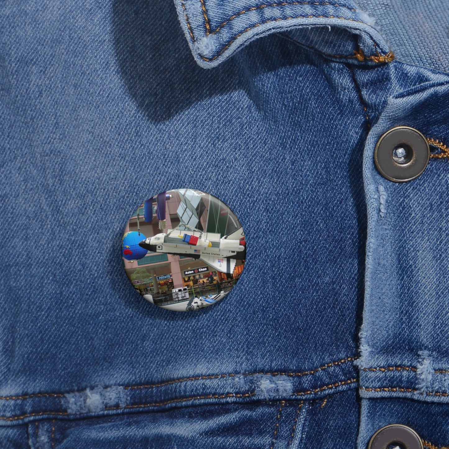 Grand Rounds Scenic Byway - Huge Lego Spaceship in the Mall of America Pin Buttons with Crisp Design