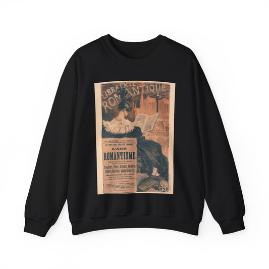 Affiche pour la "Librairie Romantique". Black Heavy Blend Adult Crew Neck SweatShirt