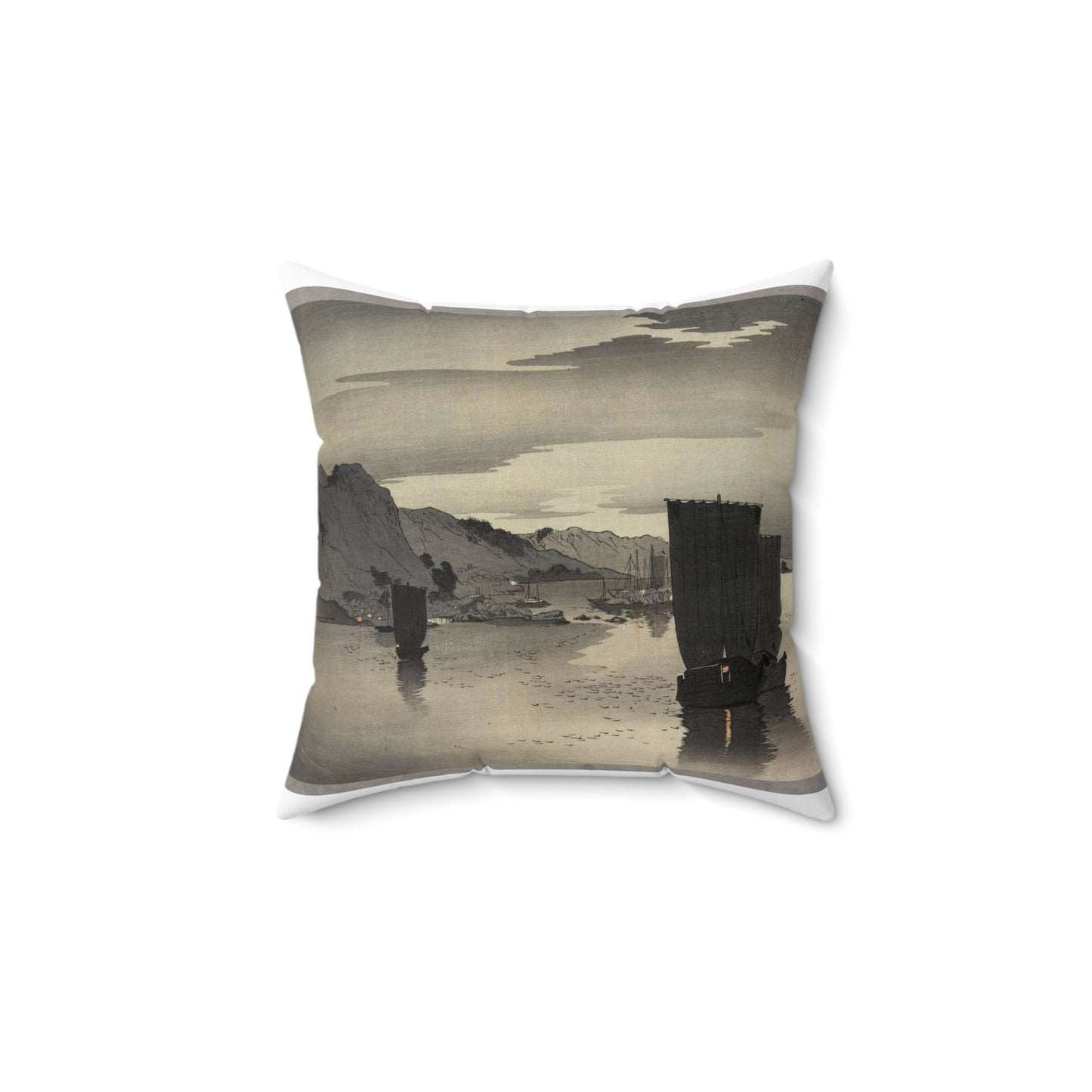 Yūgure no hansen - Public domain portrait drawing  Decorative Accent Square Pillow