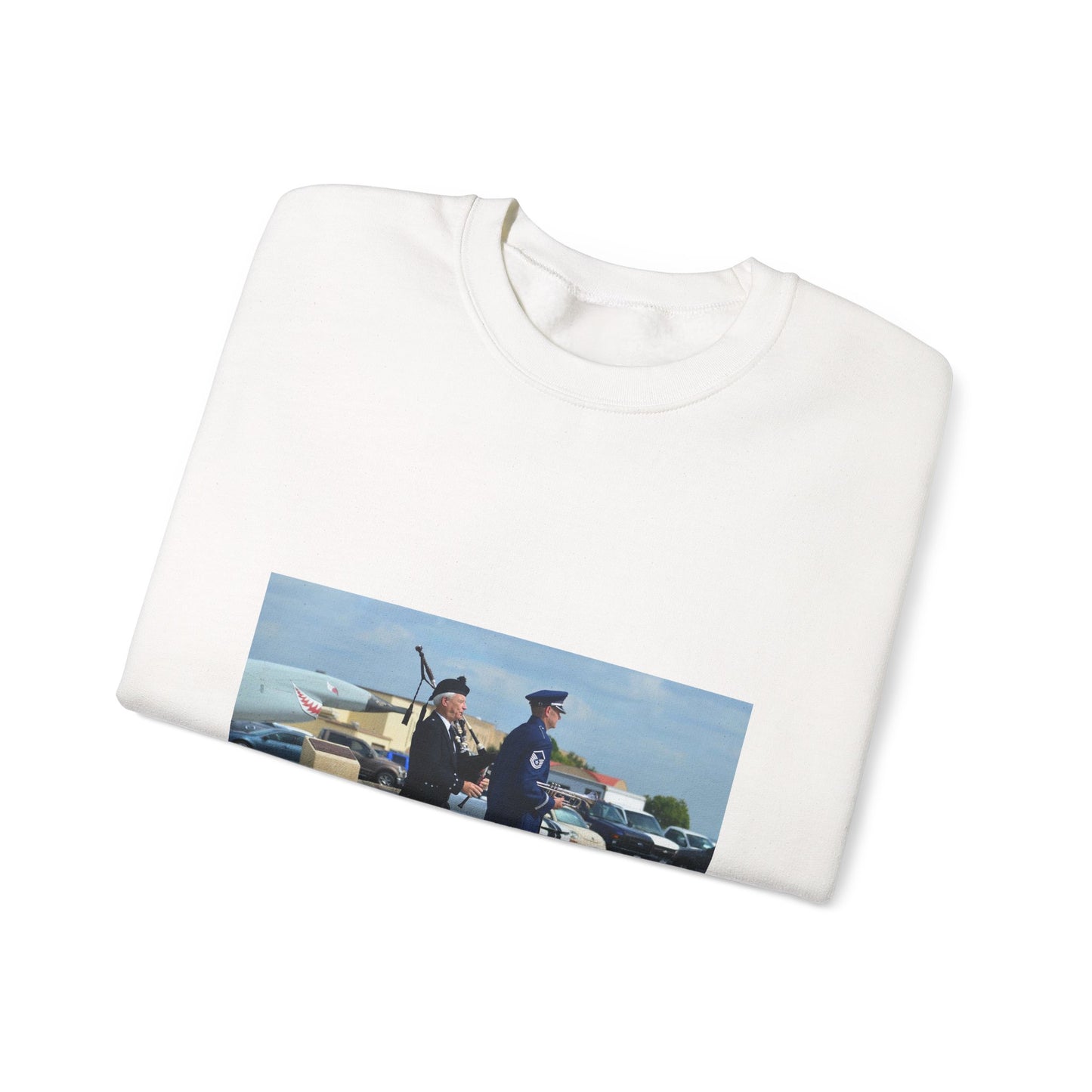 During the Twenty-Fifth Air Force Remembrance Ceremony White Heavy Blend Adult Crew Neck SweatShirt