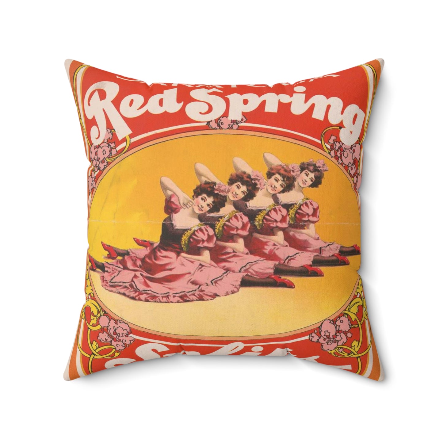 Ask for Saratoga red spring splits, cures dyspepsia and indigestion Decorative Accent Square Pillow