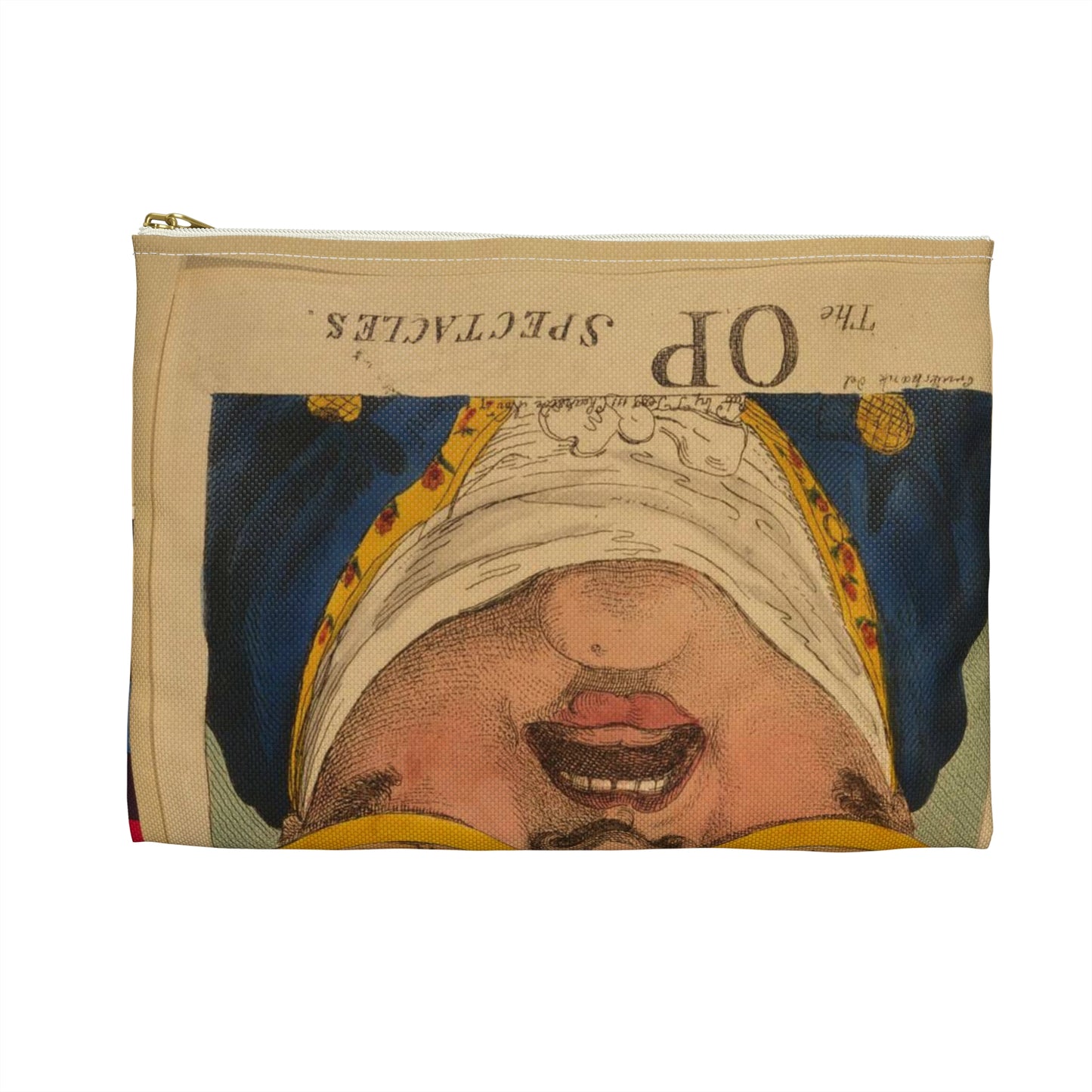 The OP spectacles / Cruikshank del., British Cartoon Print Large Organizer Pouch with Black Zipper