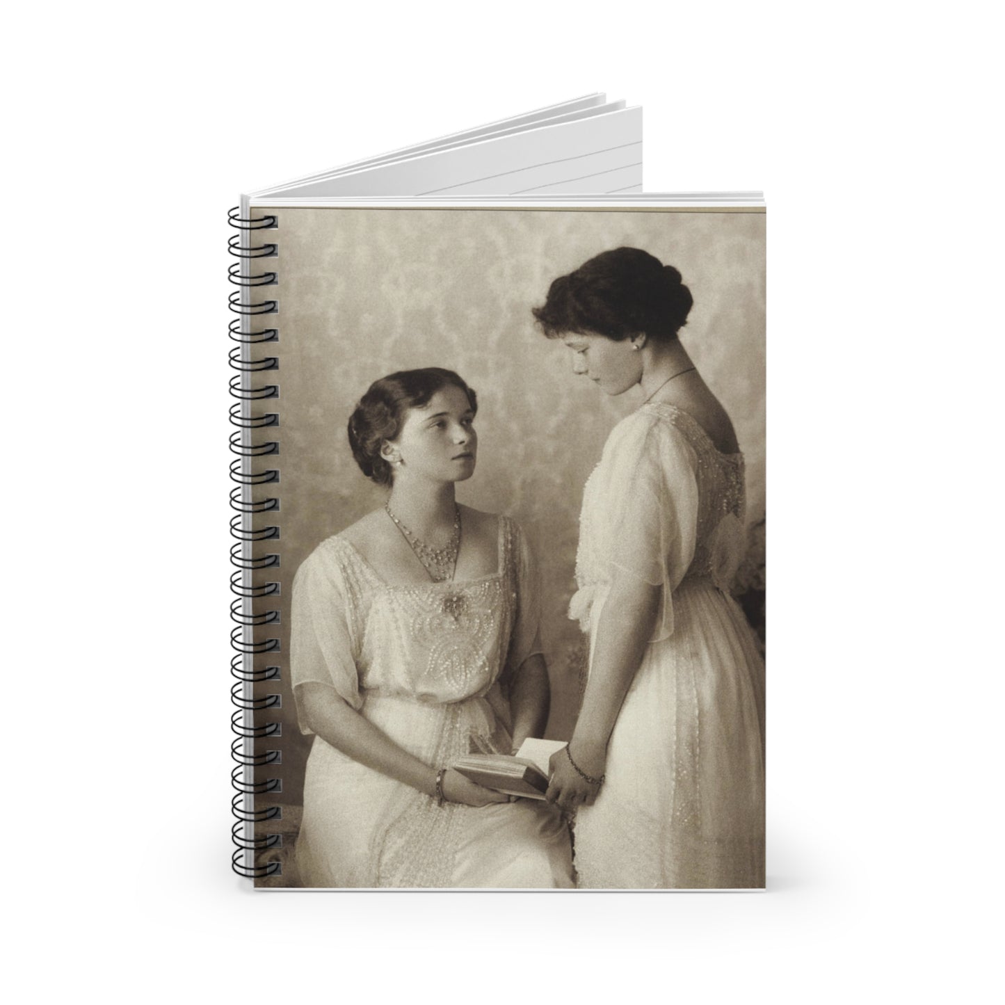 Grand Duchesses Olga and Tatiana. 1913. Spiral Bound Ruled Notebook with Printed Cover