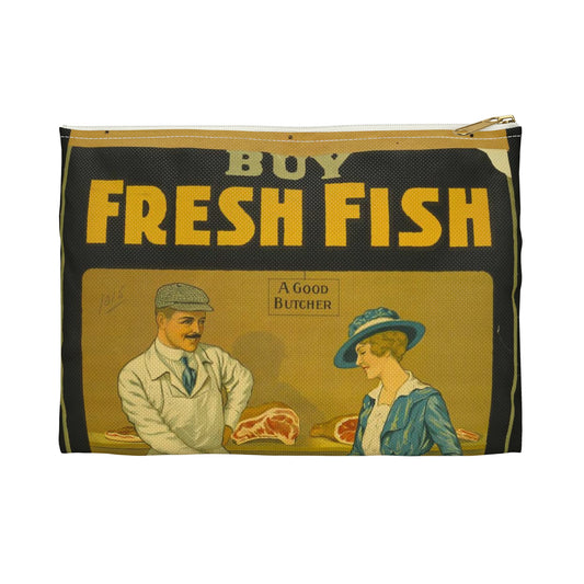 Buy fresh fish, save the meat for our soldiers and allies / E. Henderson. Large Organizer Pouch with Black Zipper