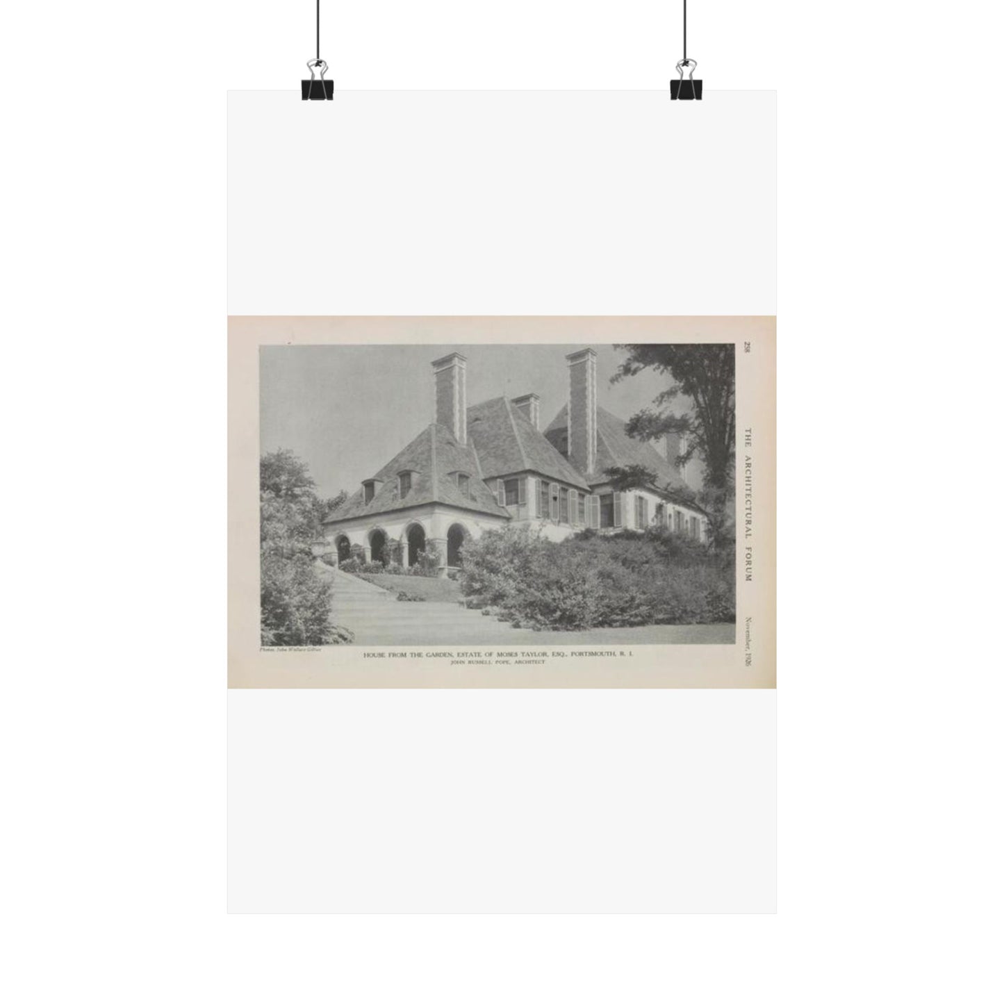 House from the Garden, Estate of Moses Taylor, Esq., Portsmouth, R.I. High Quality Matte Wall Art Poster for Home, Office, Classroom