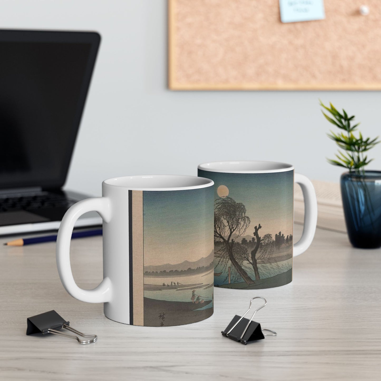 [Fūkeiga], Ando Hiroshige - Public domain portrait drawing  Beautiful Novelty Ceramic Coffee Mug 11oz