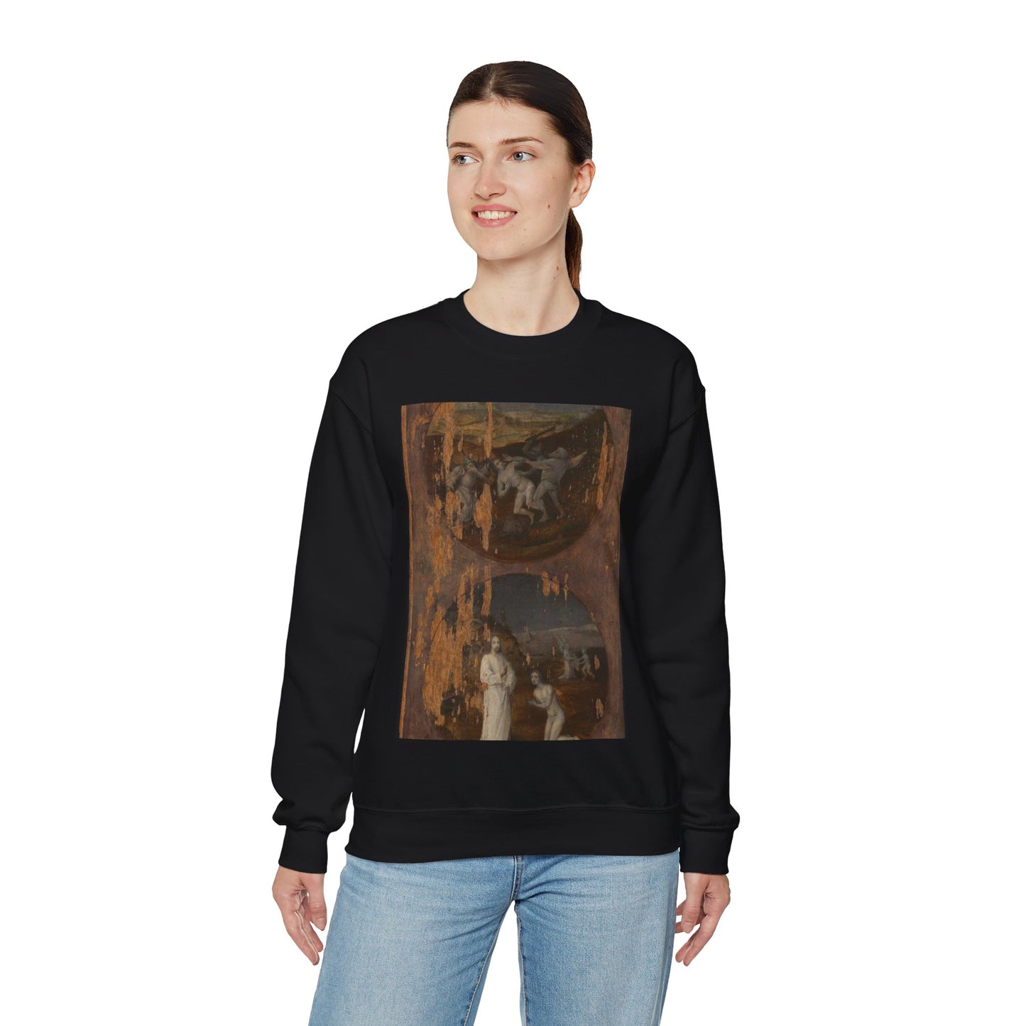 Flood Panels (The Flood – reverse), ca. 1508-1516 Black Heavy Blend Adult Crew Neck SweatShirt