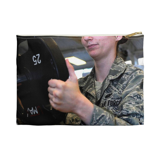 Senior Airman Cassandra Bridges, 28th Force Support Large Organizer Pouch with Black Zipper