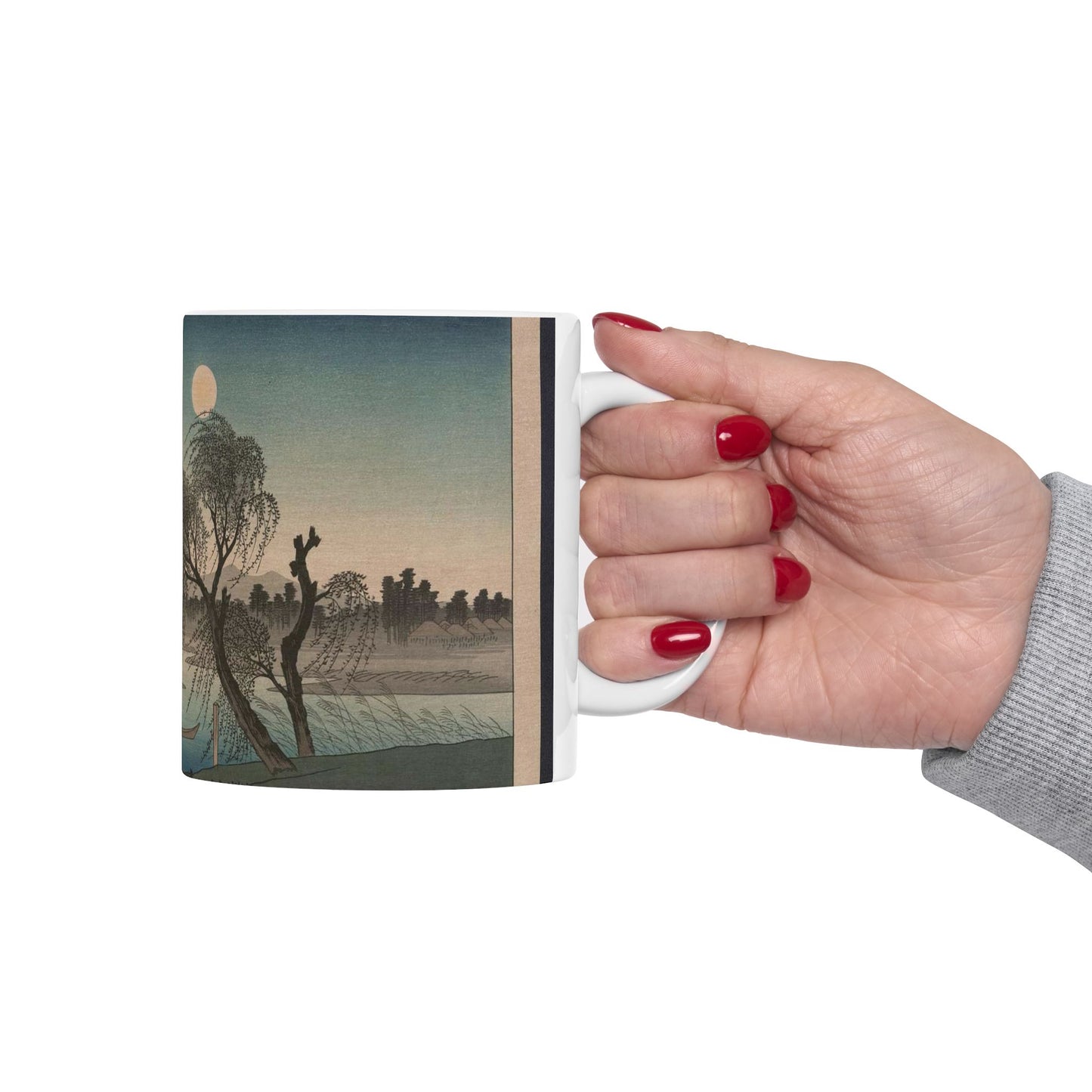 [Fūkeiga], Ando Hiroshige - Public domain portrait drawing  Beautiful Novelty Ceramic Coffee Mug 11oz