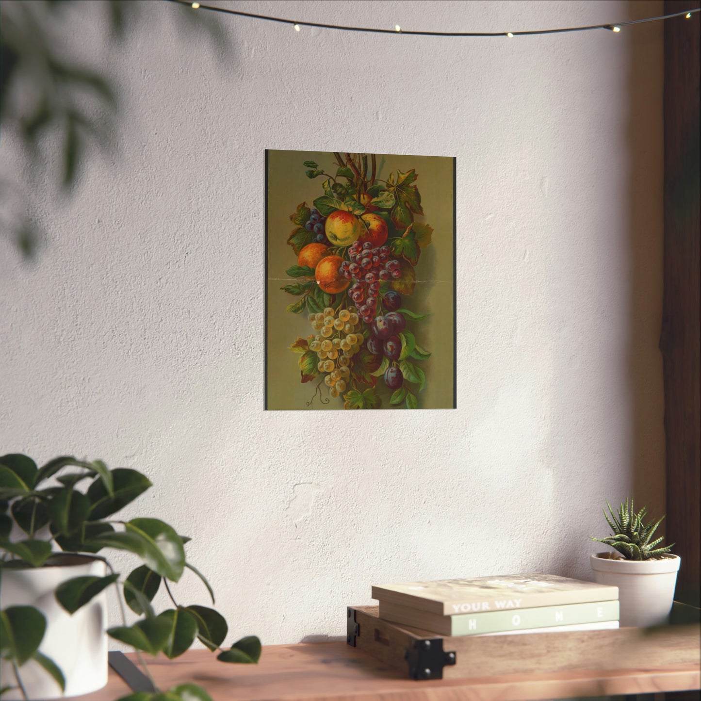 Apples, Plums & grapes, no. 8266 High Quality Matte Wall Art Poster for Home, Office, Classroom