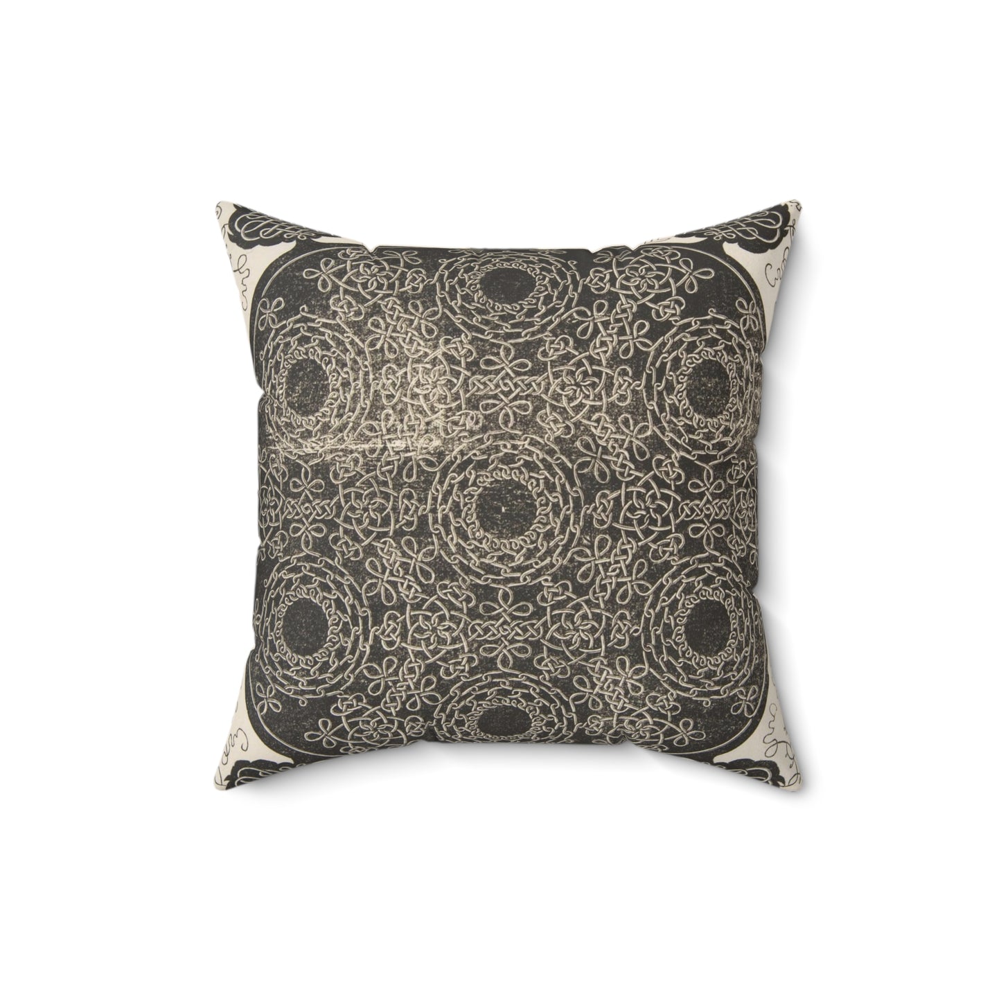“The Sixth Knot”. Interlaced Roundel with Seven Wreaths Decorative Accent Square Pillow
