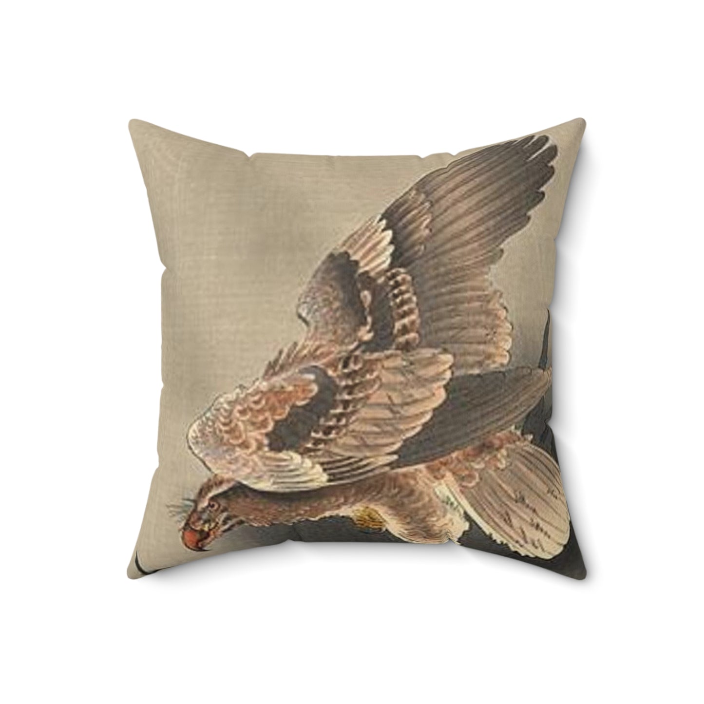 Koson - swooping-eagle, Ohara Koson Decorative Accent Square Pillow