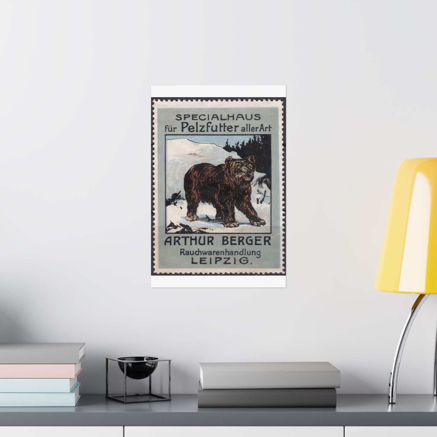 Arthur Berger, fur trader in Leipzig, c. 1910, brand advertisings (03) High Quality Matte Wall Art Poster for Home, Office, Classroom