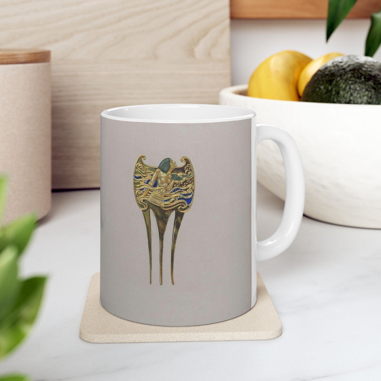 Drawing, Design for a Nymph Comb, ca. 1900 (CH 18384865-3) Beautiful Novelty Ceramic Coffee Mug 11oz