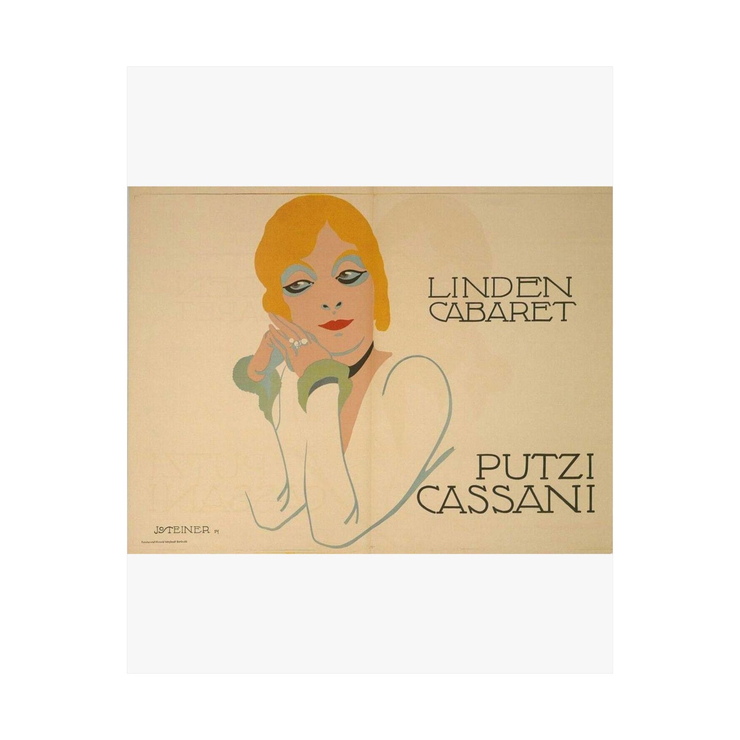 Putzi Cassani - Linden Cabaret - Jo Steiner, 1914 High Quality Matte Wall Art Poster for Home, Office, Classroom