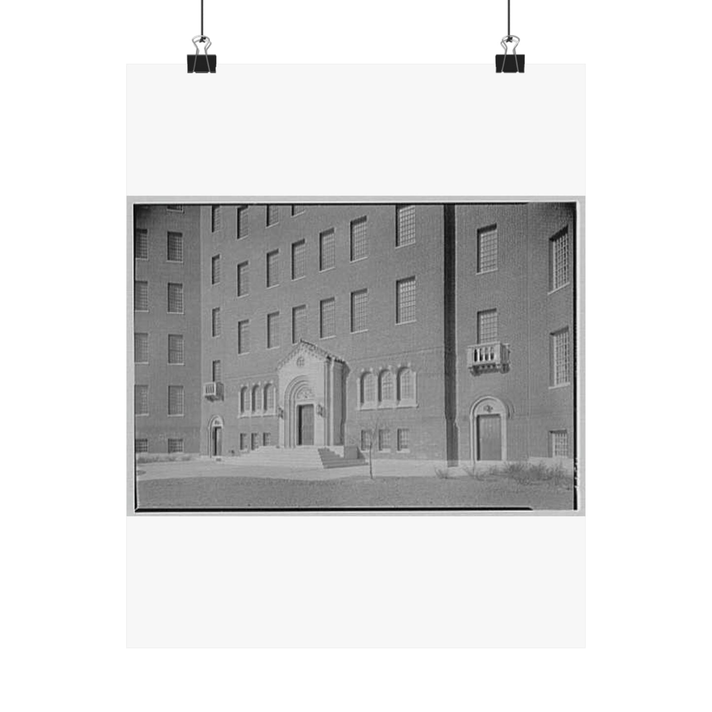 Pilgrim State Hospital, Brentwood, Long Island. Building no. 81, entrance section High Quality Matte Wall Art Poster for Home, Office, Classroom