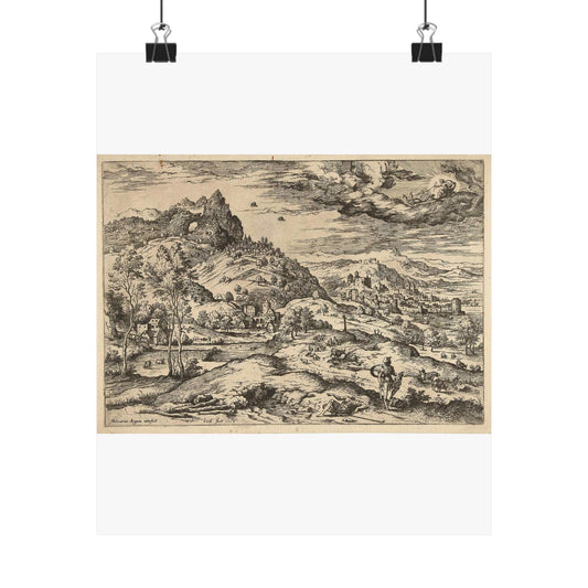 Hieronymus Cock - Mercurius met het hoofd van Argus High Quality Matte Wall Art Poster for Home, Office, Classroom