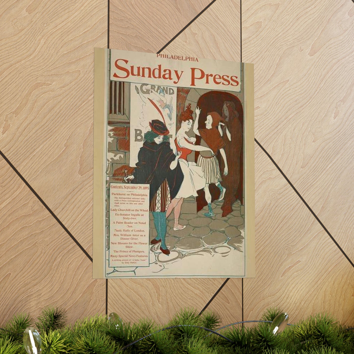 Philadelphia Sunday press. September 29, 1895. High Quality Matte Wall Art Poster for Home, Office, Classroom