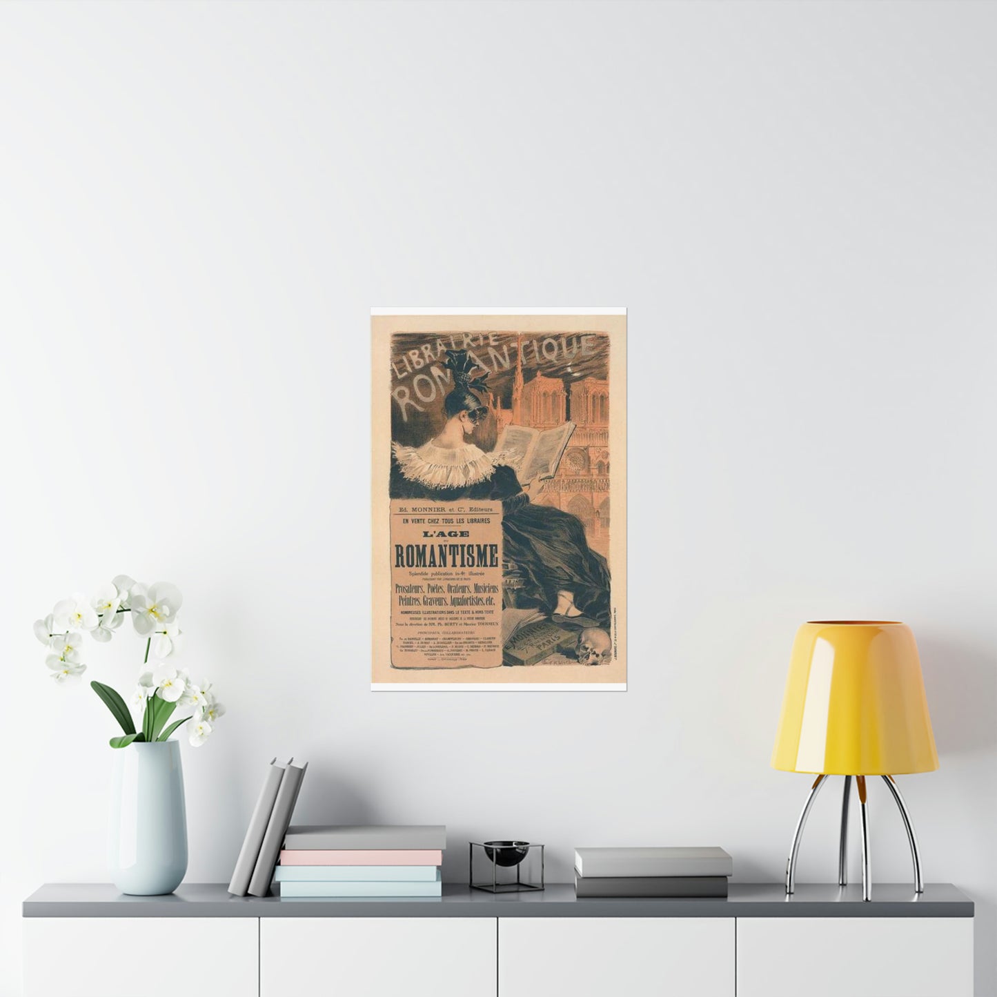 Affiche pour la "Librairie Romantique". High Quality Matte Wall Art Poster for Home, Office, Classroom