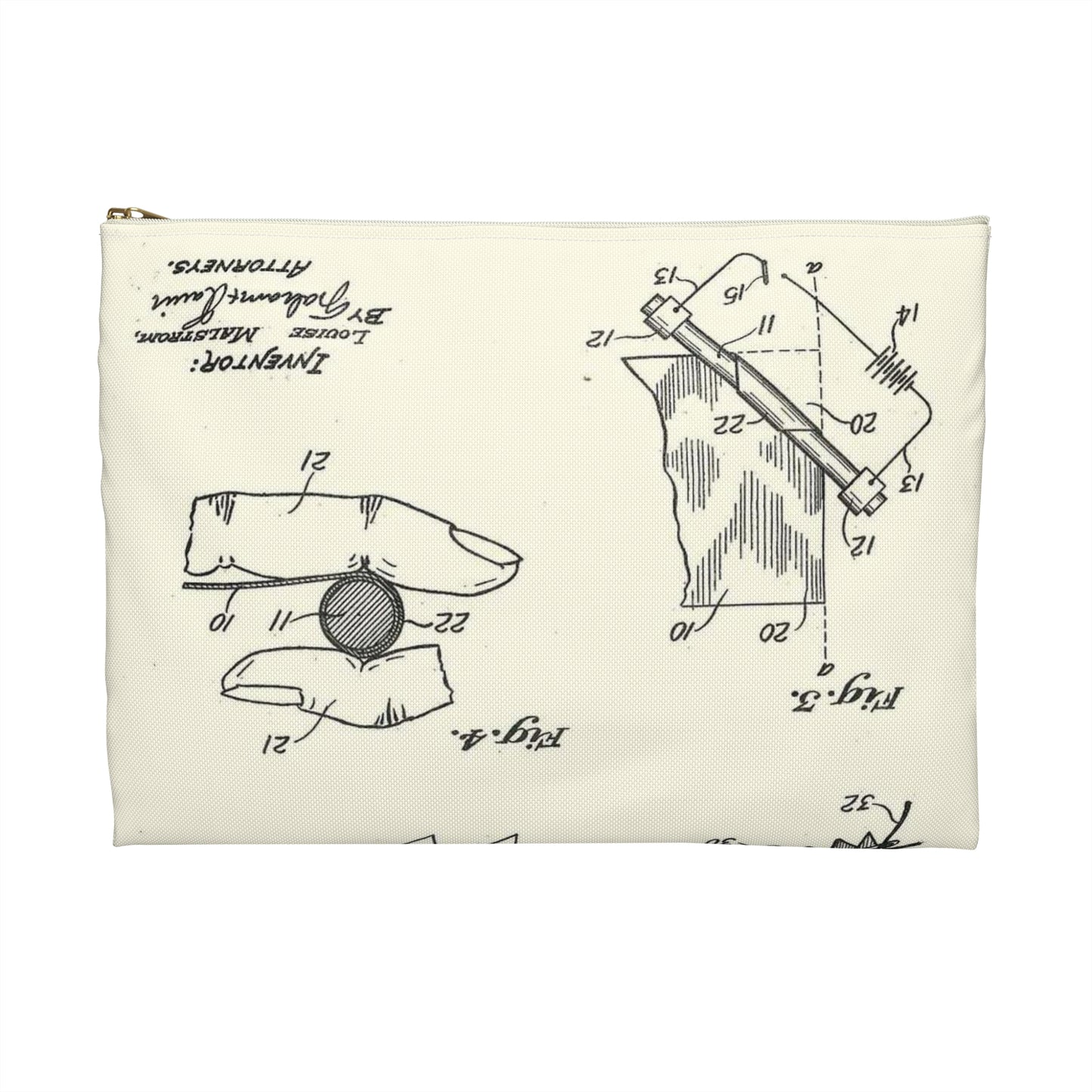 Patent Case File No. 1,400,691, Method of Producing Artificial-Flower Petals, Inventor- Louise Malstrom. - DPLA - 6710c28c24e0449480bf0fb8ddb4a41d (page 4) Large Organizer Pouch with Black Zipper