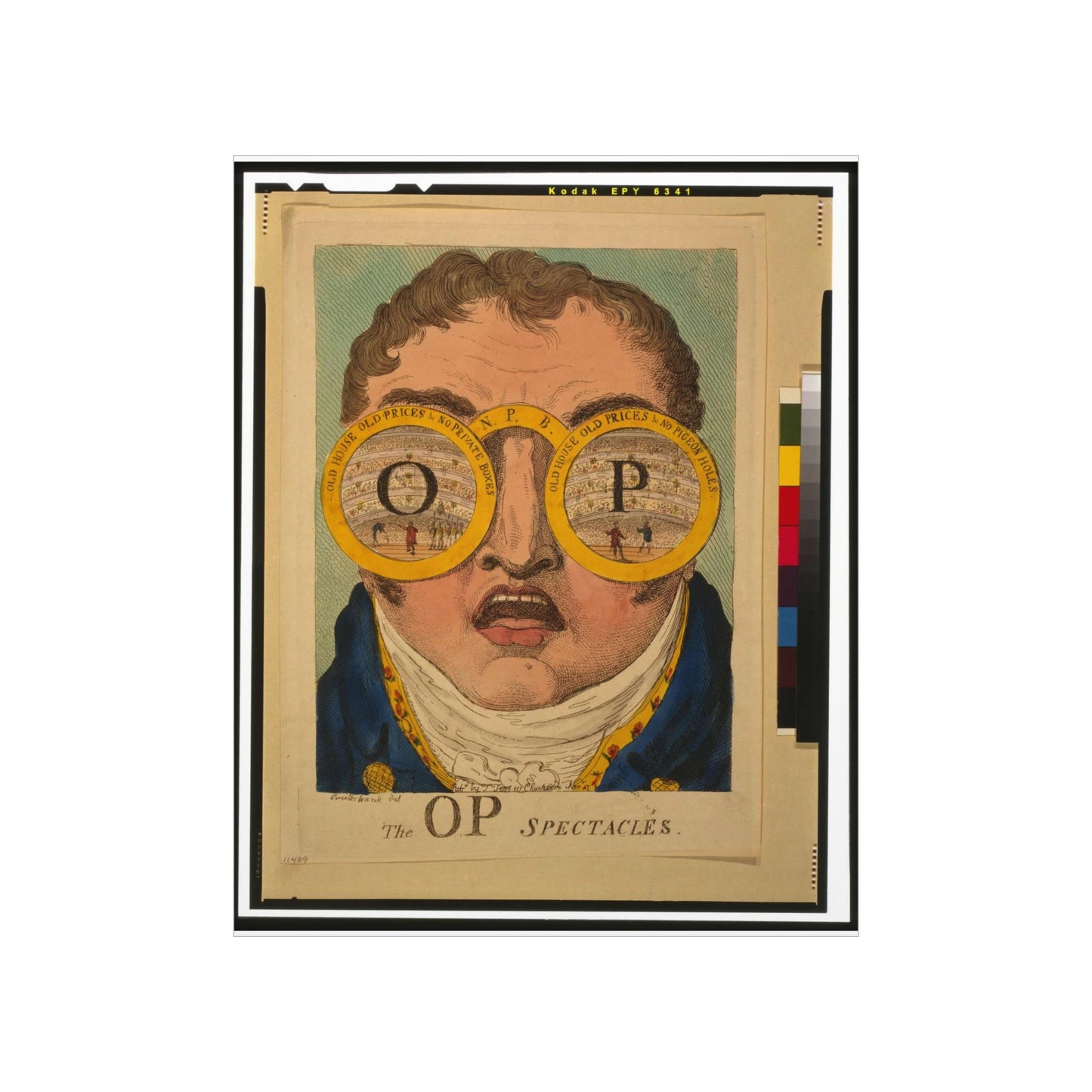 The OP spectacles / Cruikshank del., British Cartoon Print High Quality Matte Wall Art Poster for Home, Office, Classroom