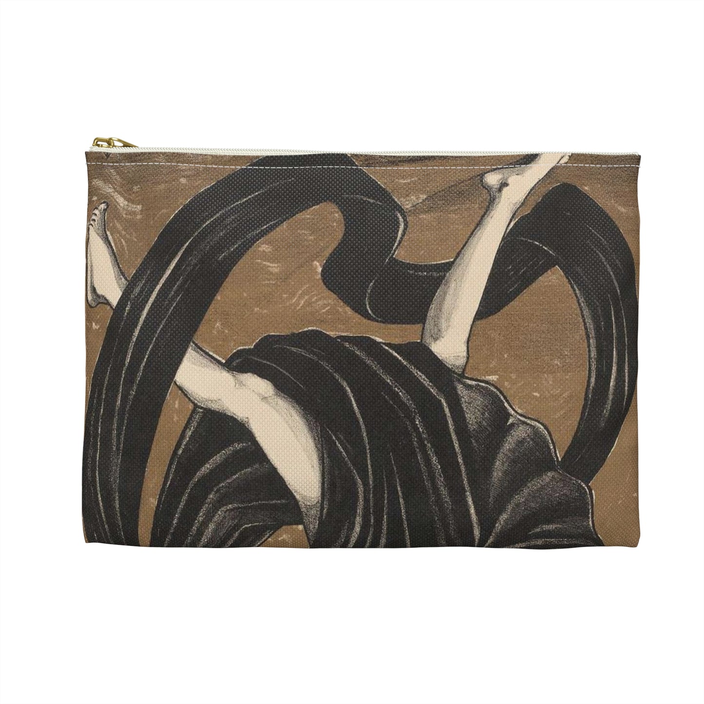 Danseres met draperieën - Drawing. Public domain image. Large Organizer Pouch with Black Zipper