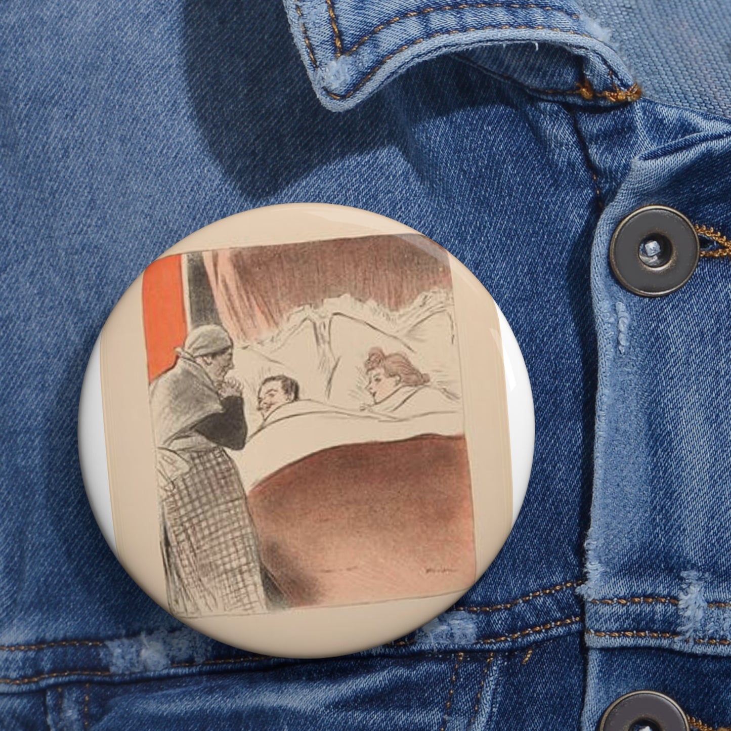 Steinlen - je-l-ai-promis-a-gertrude Pin Buttons with Crisp Design