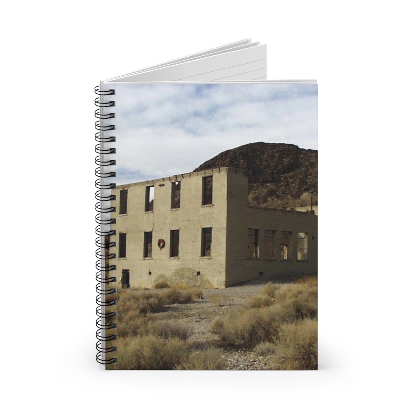 Death Valley Scenic Byway - An Abandoned Structure in Rhyolite Spiral Bound Ruled Notebook with Printed Cover