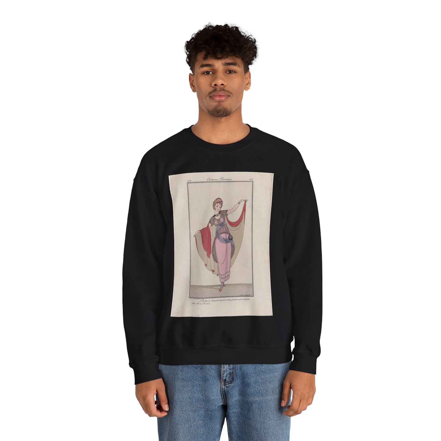 Journal des Dames et des Modes, Costumes Parisiens, 1914, No. 165 : Robe à danser (...) Black Heavy Blend Adult Crew Neck SweatShirt