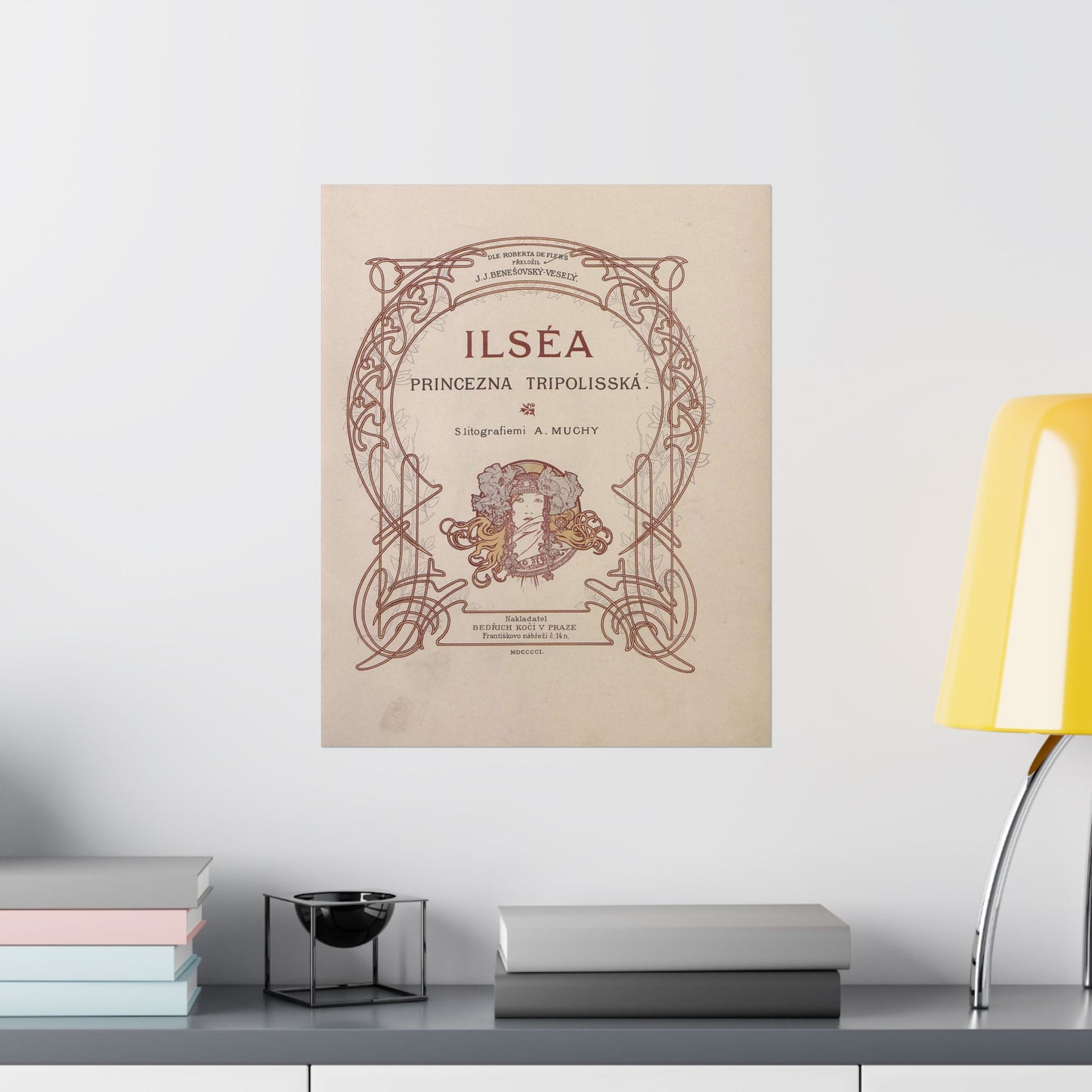 Ilsea, princezna tripolisska - title - Alfons Mucha High Quality Matte Wall Art Poster for Home, Office, Classroom