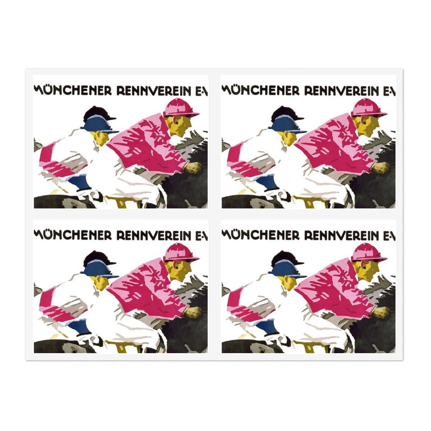 Munchener Rennverein E.V. Vintage Travel Poster. Laminated UV Protective Vinyl Stickers