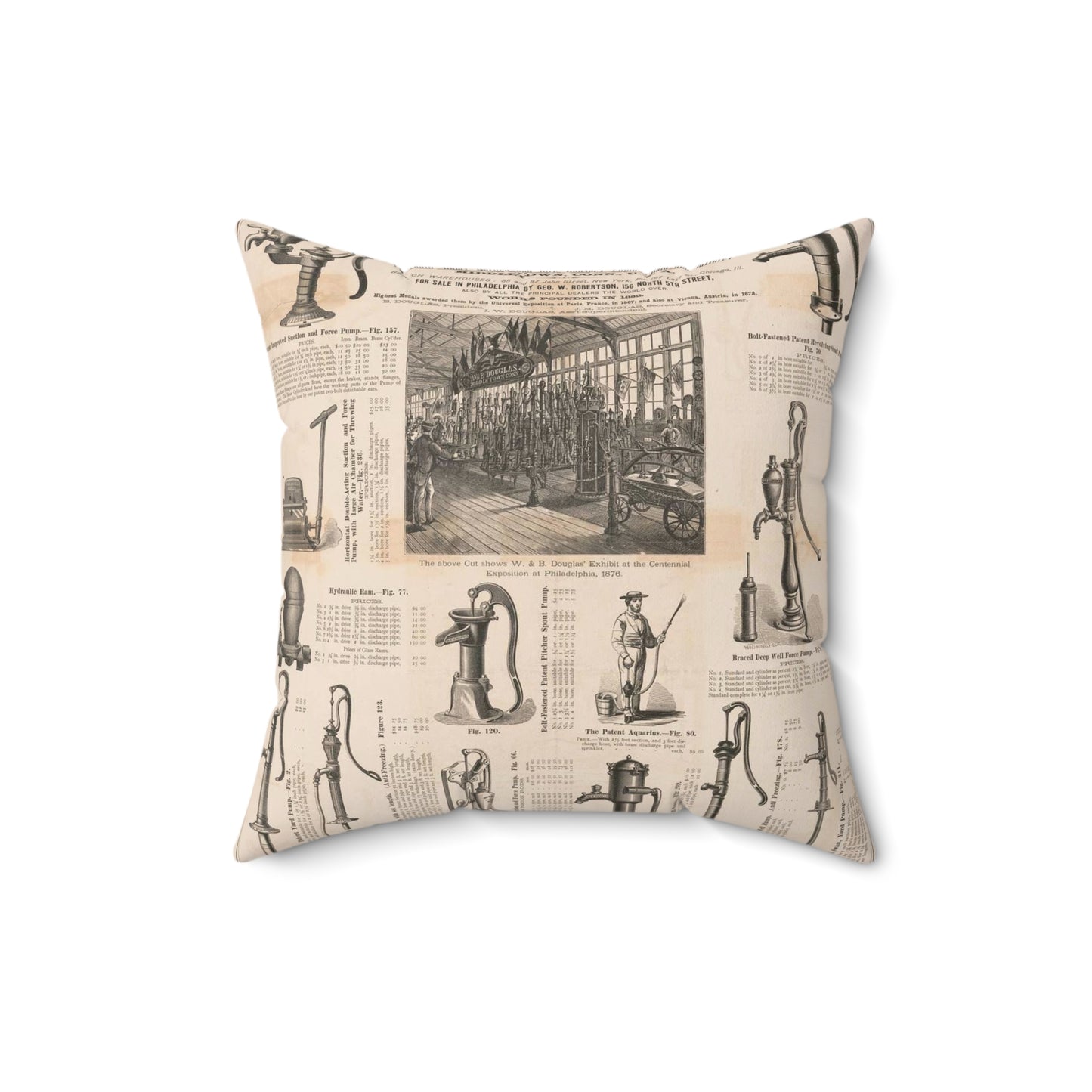 W. & B. Douglas, the oldest and most extensive manufacturers in the world of pumps Decorative Accent Square Pillow