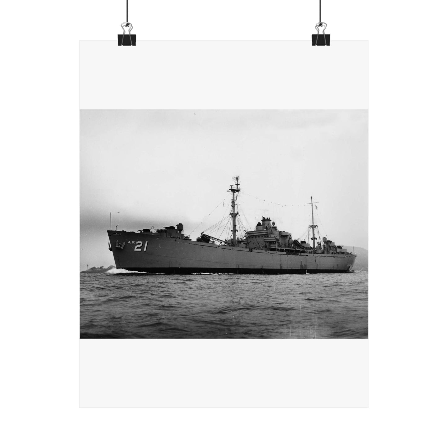 USS Dionysus (AR-21) underway, circa 1952-1955 (USN 1045360) High Quality Matte Wall Art Poster for Home, Office, Classroom