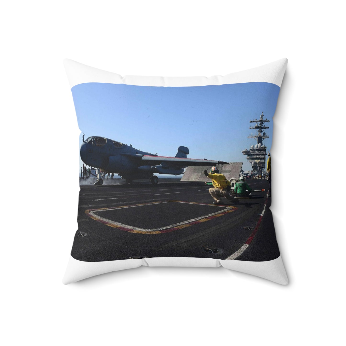 An EA-6B Prowler assigned to the Patriots of Electronic Decorative Accent Square Pillow
